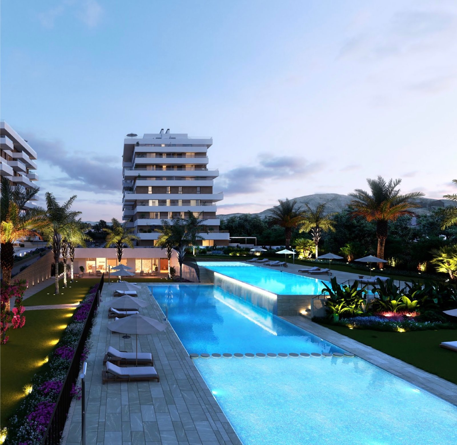 New-Build Apartments in Villajoyosa, Playa del Torres garden