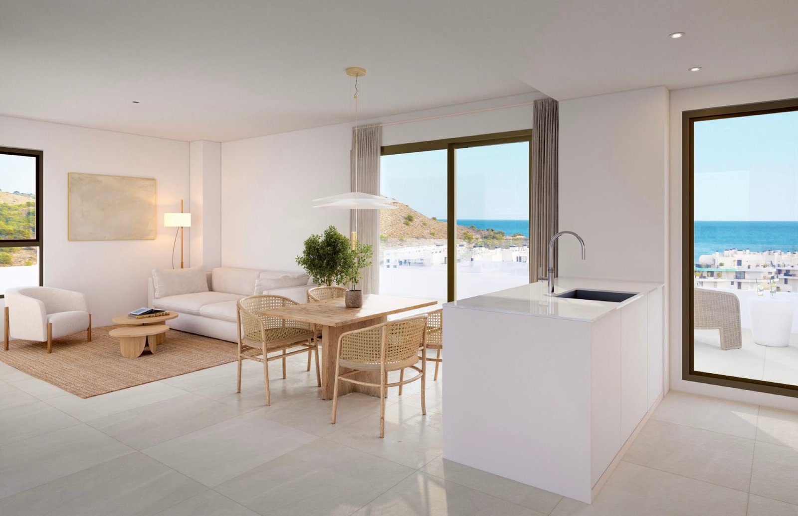New-Build Apartments in Villajoyosa, Playa del Torres living room