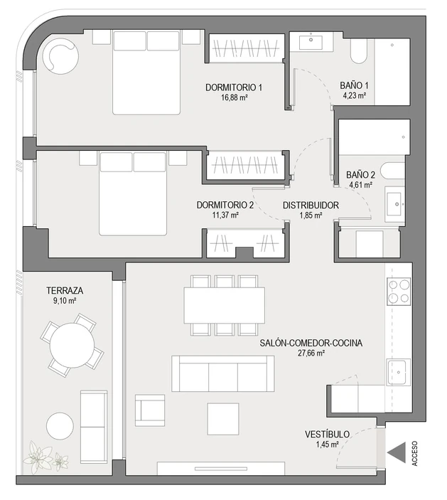 2-Bedroom Apartment in Kaiora Residence, Benicàssim