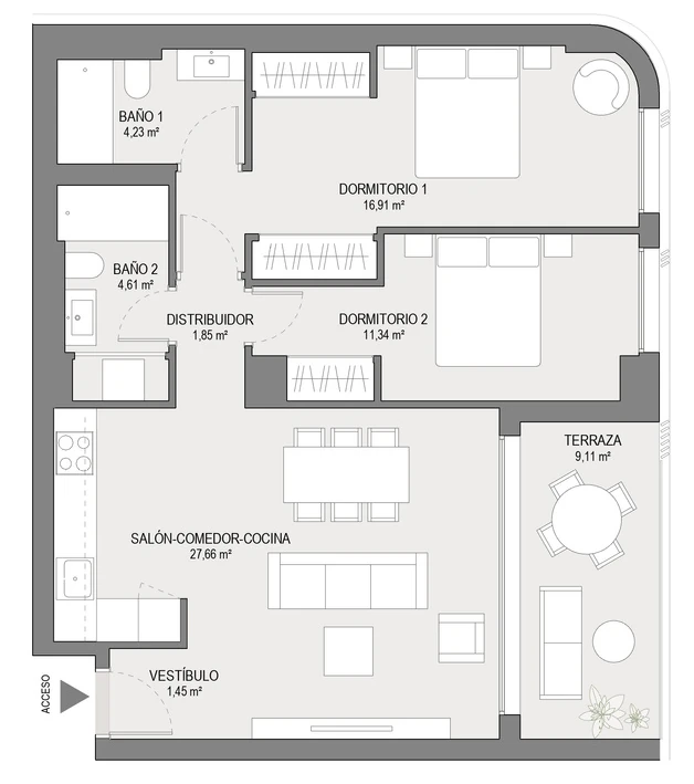 2-Bedroom Apartment in Kaiora Residence, Benicàssim