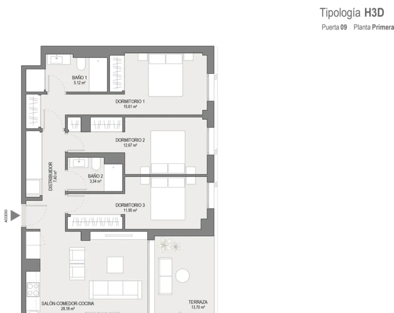 3-Bedroom Apartment in Kaiora Residence, Benicàssim