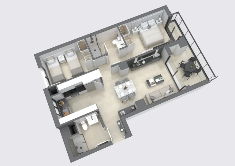 2-Bedroom Apartments with Rooftop Pool in Edificio Prisma, Castellón