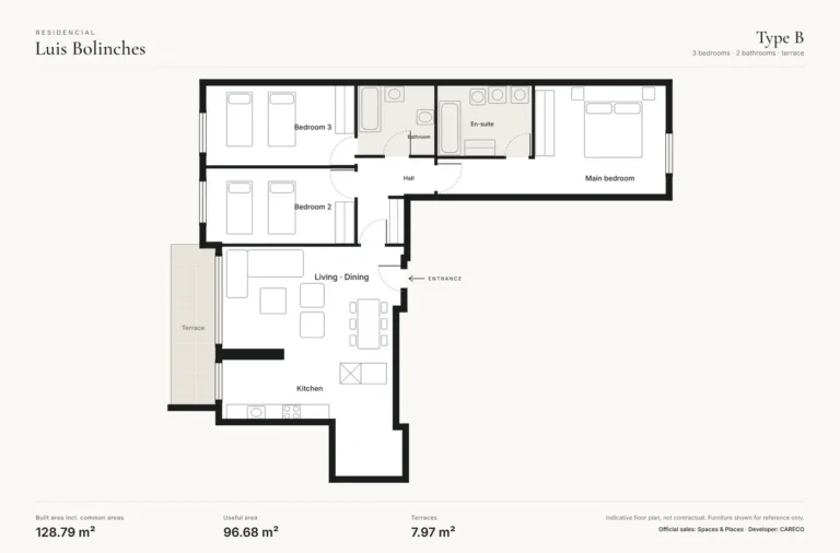 3-Bedroom New-Build Apartment in Penya-Roja, Valencia · 4th Floor, Type B
